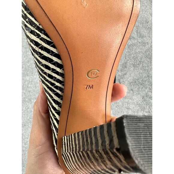 Derek Lam 10 Crosby Jiles Mules Size 7M Black Leather Stripes - Picture 10 of 11